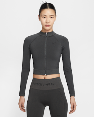 Nike Pro Women's Full-Zip Training Top. Nike ID